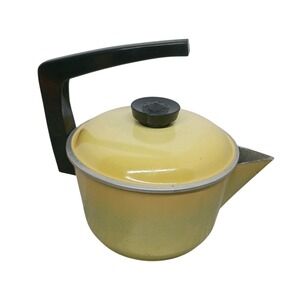 Rare Vintage Club Aluminum Harvest Gold Tea Kettle With Removable Lid